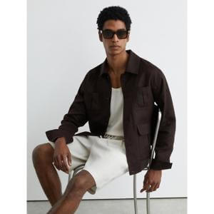 REISS Barges Short Linen Drawstring Shorts
